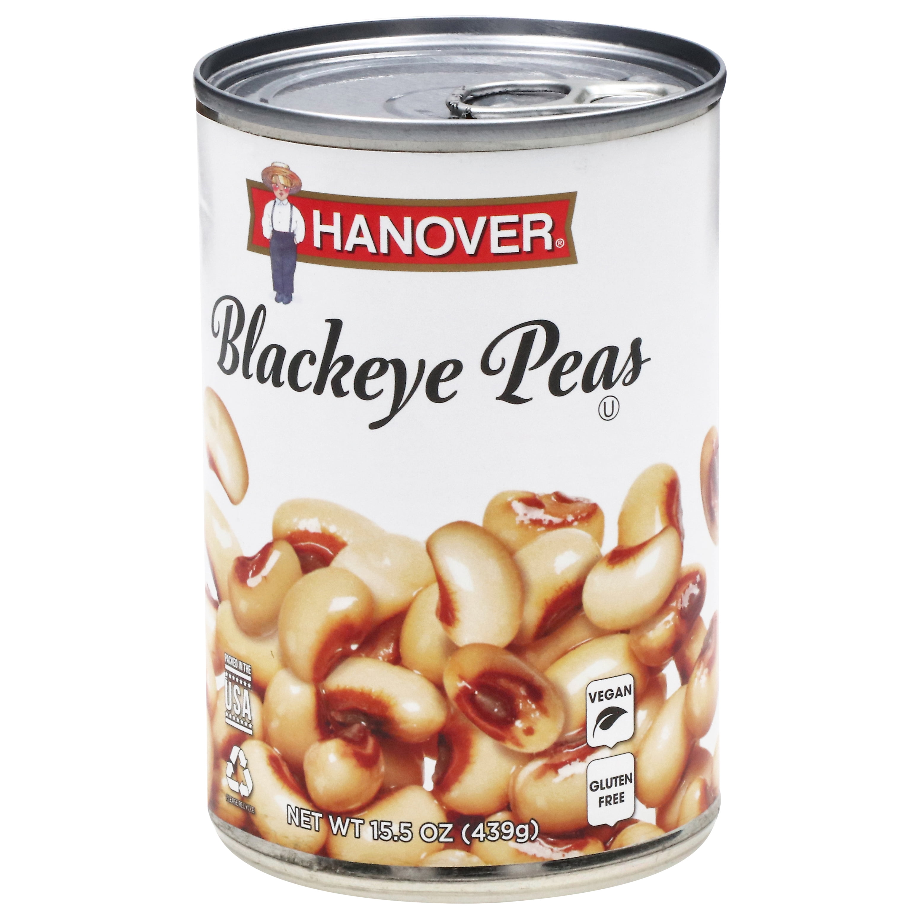 (7 pack) Hanover Blackeye Peas, 15.5 oz Can – Shelf-Stable Southern Side for Easy Meals