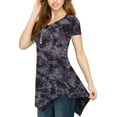 thumbnail image 4 of Made by Johnny Women's Short Sleeve All Over Tie-Dye Tunic Top XXL BLACK, 4 of 6