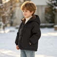 thumbnail image 5 of Abtuhar Toddler Boys Fall Winter Hooded Casual Outerwear and Jackets Solid Fleece‑lined Padded Coat with Side Pockets for 2‑9 Years, 5 of 5