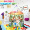 thumbnail image 2 of Tienda de campaña de bricolaje para niños, diseño de dinosaurio HUOGUO, con postes resistentes, 2 of 5