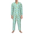 thumbnail image 3 of Fuzoiu Doggy In Bubble Bath Print Men's Long-Sleeved Pajama,Lounge Button Down Nightwear,Mens Notch Collar Pajama Set -X-Large, 3 of 7