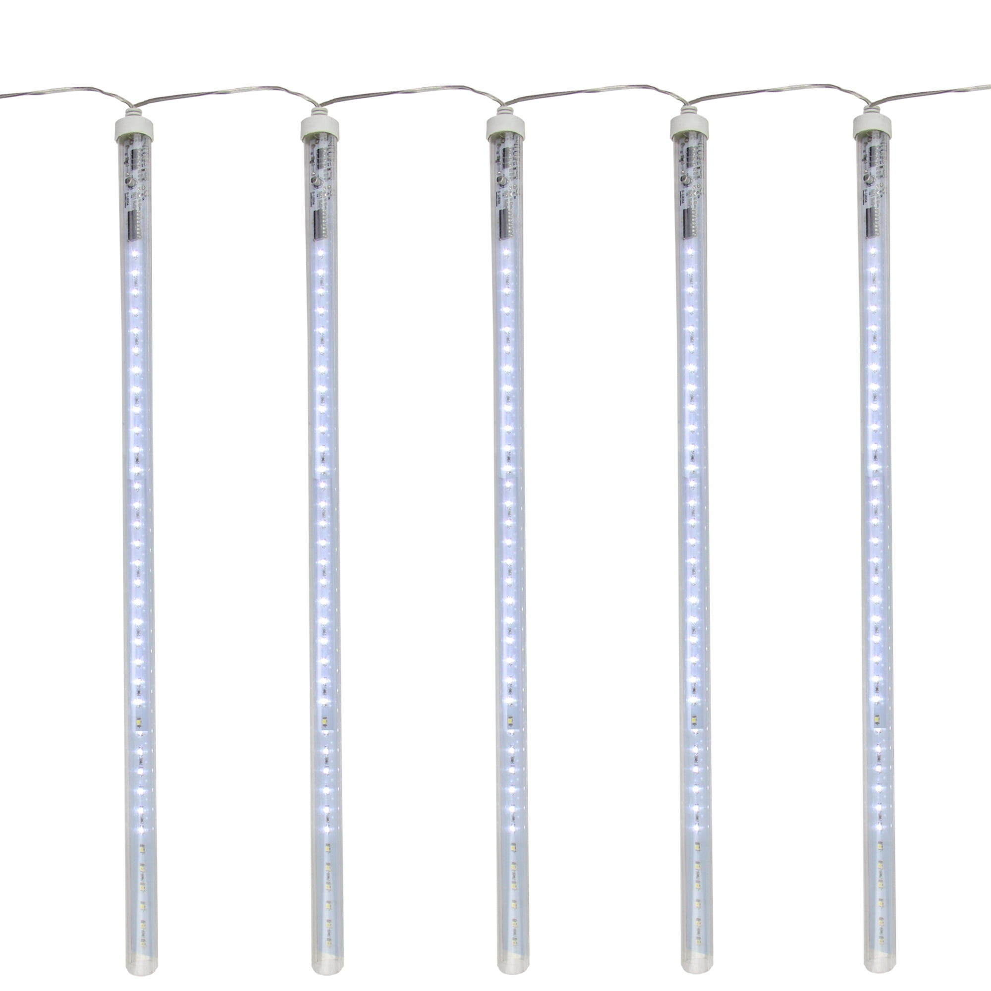 Set of 5 Dripping Icicle Snowfall Christmas Light Tubes 20"