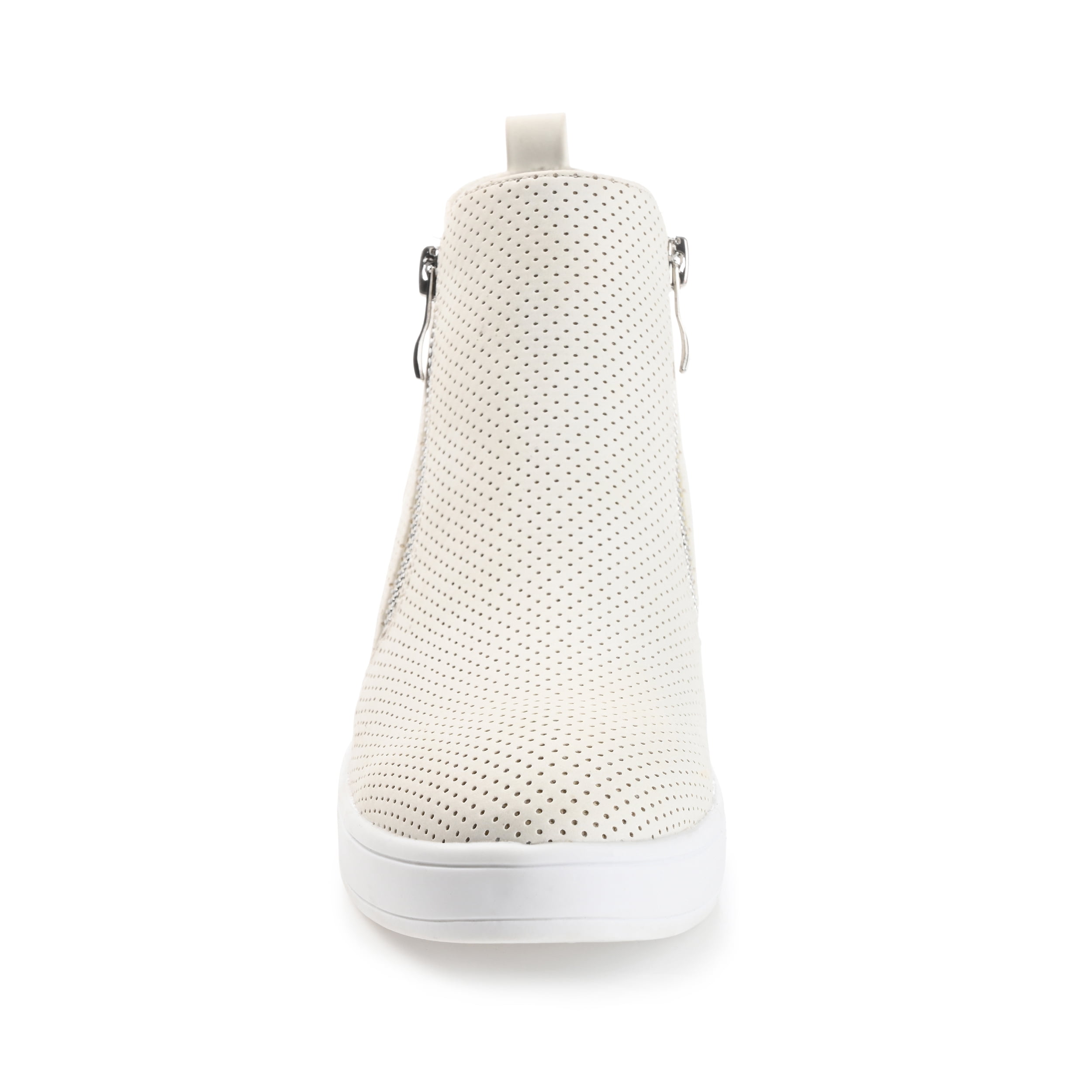 Journee Womens Pennelope Round Toe Double Zip Wedge Sneakers, Widths Available