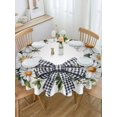 thumbnail image 2 of Round Tablecloth White Daisy Floral Waterproof Oil Proof Polyester Table Cloth Cover Decor for Home Dining Outdoor,Patio,Parties, 54" Dia. Rustic Farm Plaid Bow Wreath, 2 of 9