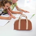 thumbnail image 6 of Hyknon Cute Pencil Cases, Large Capacity Tote Bag Pouch with Multi Compartments, Solid Color Portable Stationery Bag with Handheld Zipper, Multi-Functional Storage Bag for Office Travel Daily, Coffee, 6 of 6