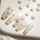 thumbnail image 4 of Bienvenido Nail Art 3D Resina Rosa Blanca Diseño de Flor Aurora Pétalo Nail Studs Charms Nail Art Rhinestones DIY Acrílico Manicura Consejos Decoración, 4 of 5