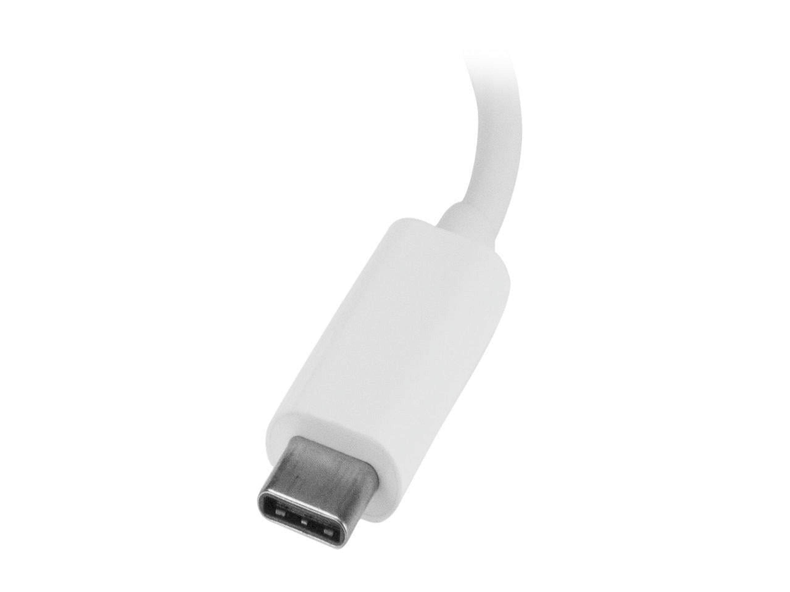 StarTech HB30C3A1GEA USB-C to Ethernet Adapter with 3 Port USB C Hub - Gigabit - White - Thunderbolt 3 Compatible - MacBook Pro 2016 - image 3 of 4