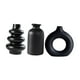 thumbnail image 2 of Jarrón decorativo de cerámica bohemio de 3 piezas, florero decorativo, maceta moderna para flores Negro, 2 of 9