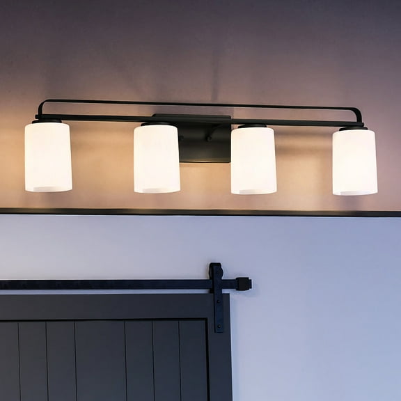 Luxury Modern Bath Light, 7.625H x 32.5W, with Modern Farmhouse Style, Midnight Black, UHP4115 by Urban Ambiance