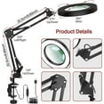 thumbnail image 3 of Jinsinto Led Magnifying Lamp With Clamp, 3 Color 5 Diopter Diopter Lighted Magnifier Lamps, Adjustable Swing Arm Lamp, 3 of 5