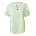 thumbnail image 4 of LIIPEE Womens Casual T Shirts Summer Henley Neck Short Sleeve Solid Color T Shirt Ladies Comfortable Everyday Basic Tees,M, 4 of 5