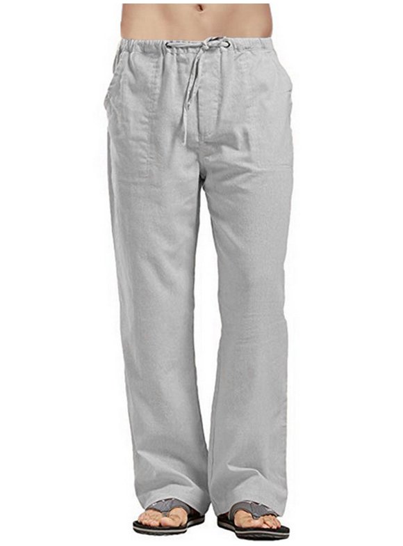 Mens Linen Cotton Pants