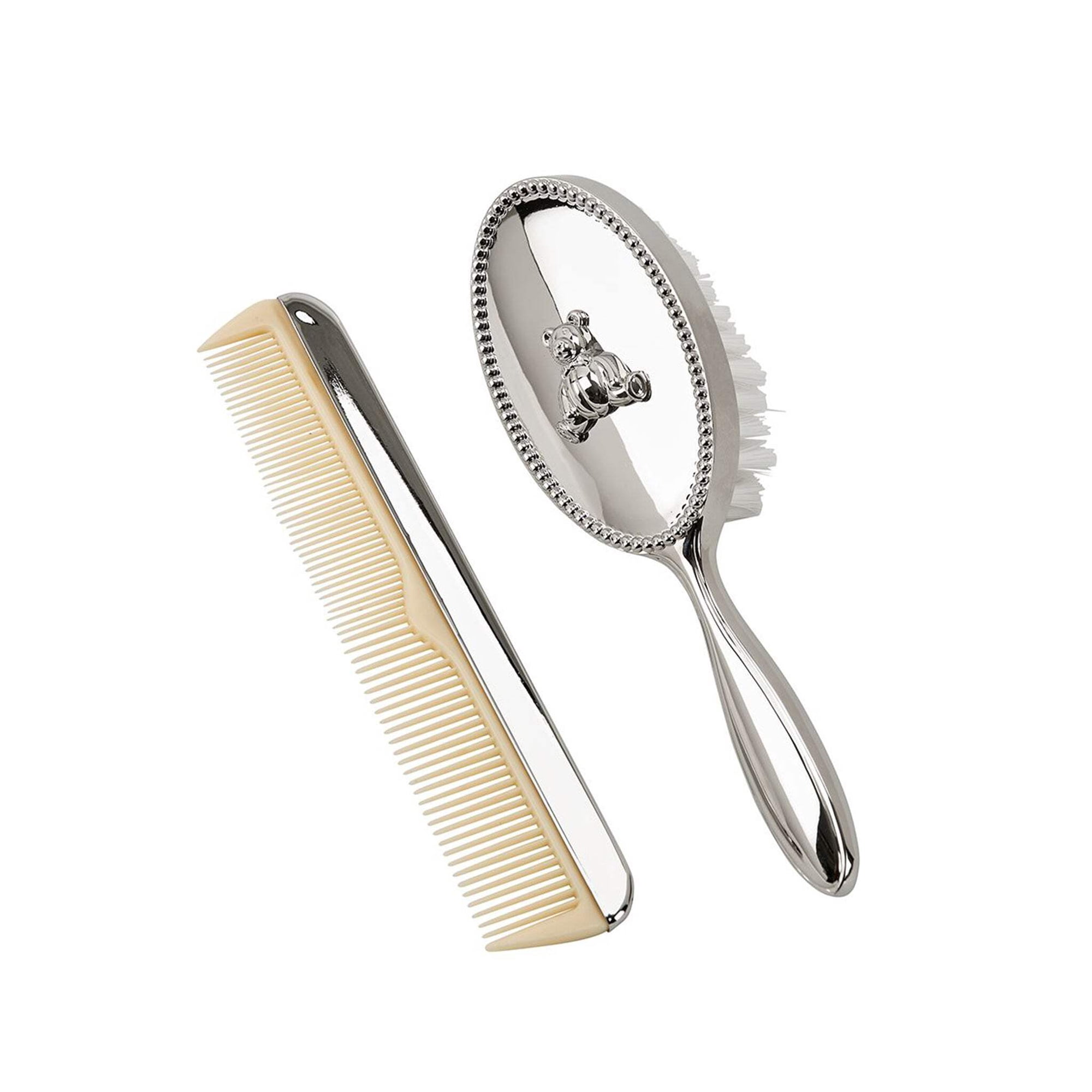 Comb/brush Set With Teddy Bear 5.5"brush Nickel Plated