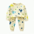 thumbnail image 5 of HCNTES Toddler Boy 2-piece Pajamas Sleepwear Pjs for Baby Cute Soft Clothes Suit Dailywear & Loungewear Outfits Set Kids Clothing Outfits(A01-Light Yellow,6-7 Years), 5 of 6