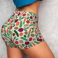 thumbnail image 4 of Balery Vegetables Pantalones cortos de entrenamiento estampados para mujer, sin costuras, ajustados, para gimnasio, yoga, correr, deportes, ejercicio activo, fitness.-Small, 4 of 8