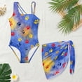 thumbnail image 5 of Xoenoiee Dog Paw Tie Dye Pattern Girls Swimsuit Cut Out One Piece Bathing Suit with Adjustable Straps, Skin-friendly Swimwear Summer Outfits with Cover Up Skirt, 7-8 Years, 5 of 7
