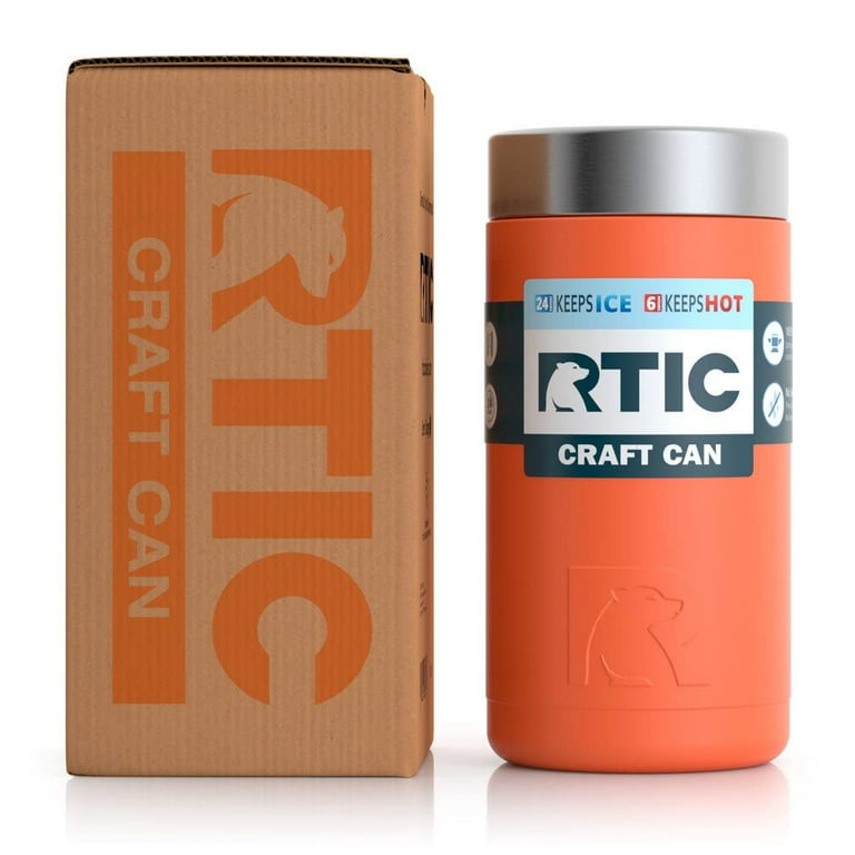 RTIC Craft Can Cooler with Splash Proof Lid, 16 oz, Stainless Steel, for  Soda Cans, Stainless Steel, Sweat Proof, Vacuum-Insulated, Keeps Hot & Cold  Longer 