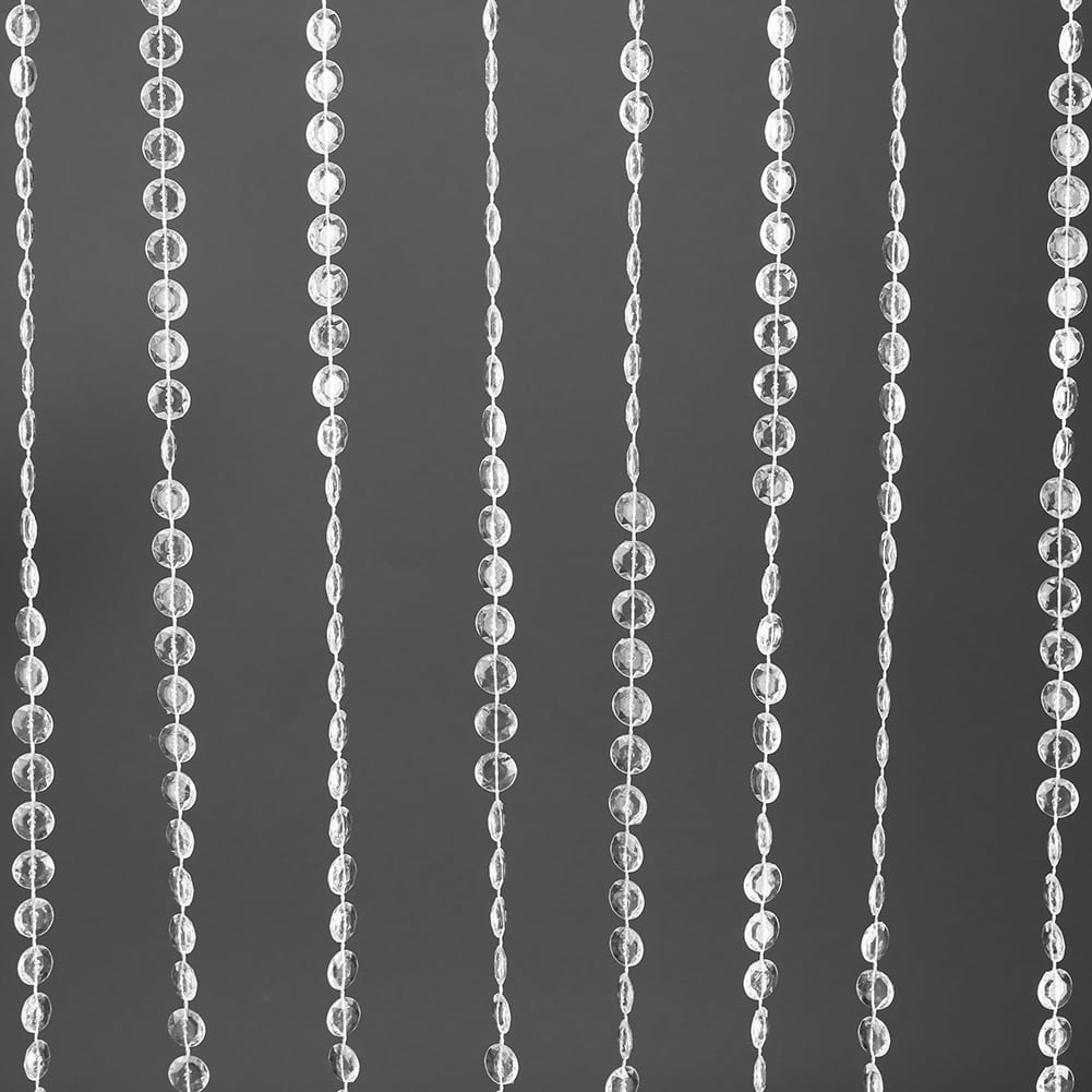 Tebru Decoration Beads, 10m/roll 10mm Acrylic Crystallike String Beads