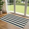 thumbnail image 4 of Ayprnig Beige and Blue Stripes Rug Entry Rug, Front Door Mat, Small Washable Indoor Outdoor Mats, Non-Slip, Doormats for Front Porch, Kitchen, Farmhouse, Living Room, Entryway Decor 35.4 x 23.6 Inch, 4 of 9