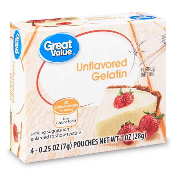 Great Value Unflavored Gelatin, 0.25 oz, 4 Count - Walmart.com ...