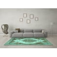 thumbnail image 3 of Ahgly Company Indoor Rectangle Persian Light Blue Traditional Area Rugs, 7' x 10', 3 of 4