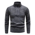 thumbnail image 5 of BXINGOHAI Mens Quarter Zip Pullover Sweaters Cotton Lightweight Mock Neck Long Sleeve Shirts Today Deals Navy,3XL, 5 of 5