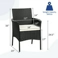 thumbnail image 3 of Gymax 2PCS Patio Rattan Arm Dining Chair Cushioned Sofa Furniture Black, 3 of 9