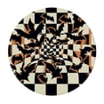thumbnail image 2 of PIKWEEK Halloween Bats Table Round Cover Elastic Edged Tablecloth, Black Animals on Plaid Indoor Outdoor Fitted Circle Tables Cover Waterproof Wipeable Tabletop Protector Cloth Orange Checker Gingham, 2 of 7