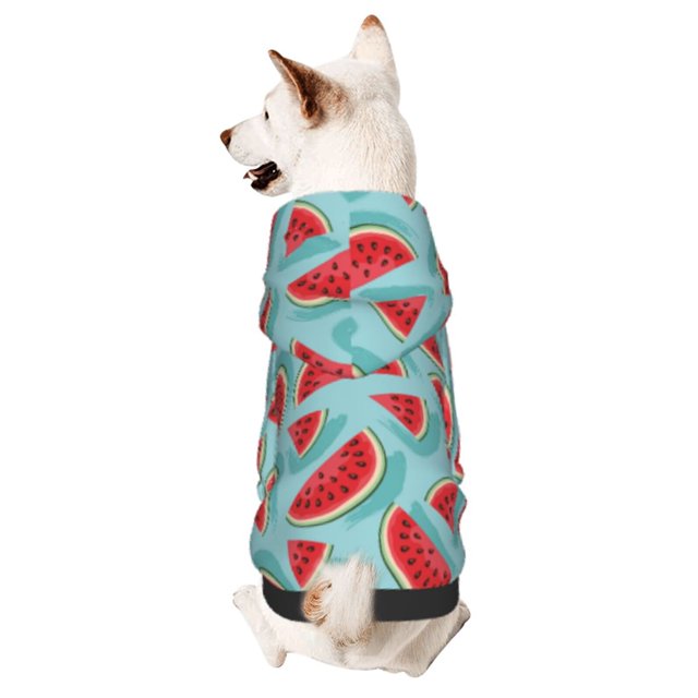 Fotbe Watermelon Sudadera con Estampado para Perros Pequeños – Suéter con Capucha para Mascotas, Tela Suave de Forro Polar con Bolsillo-X-Small