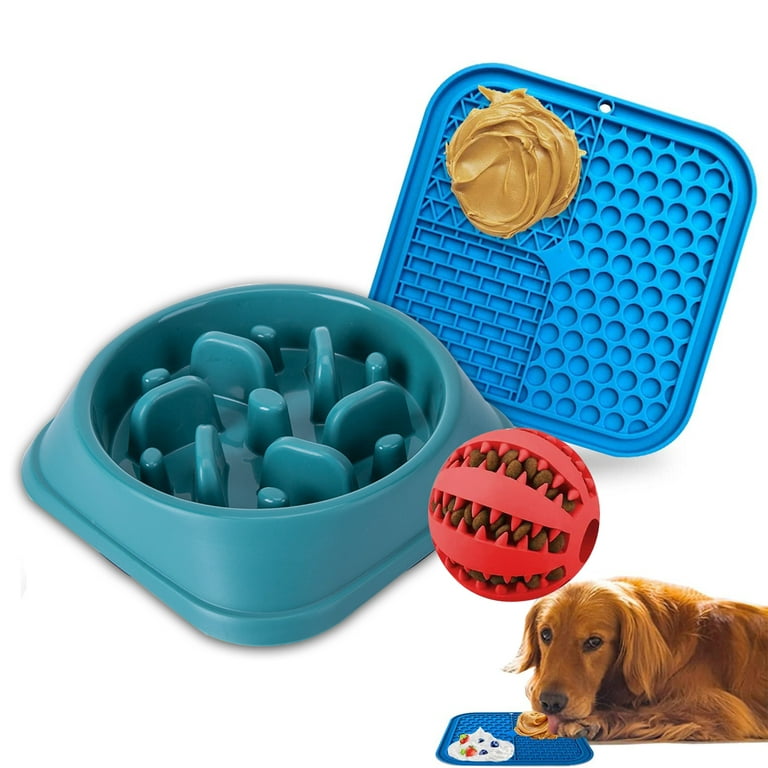 Slow Feeder Dog Bowls, Lick Mat for Dogs, 3 in 1 Set, Teething Chew Dog  Treat Ball