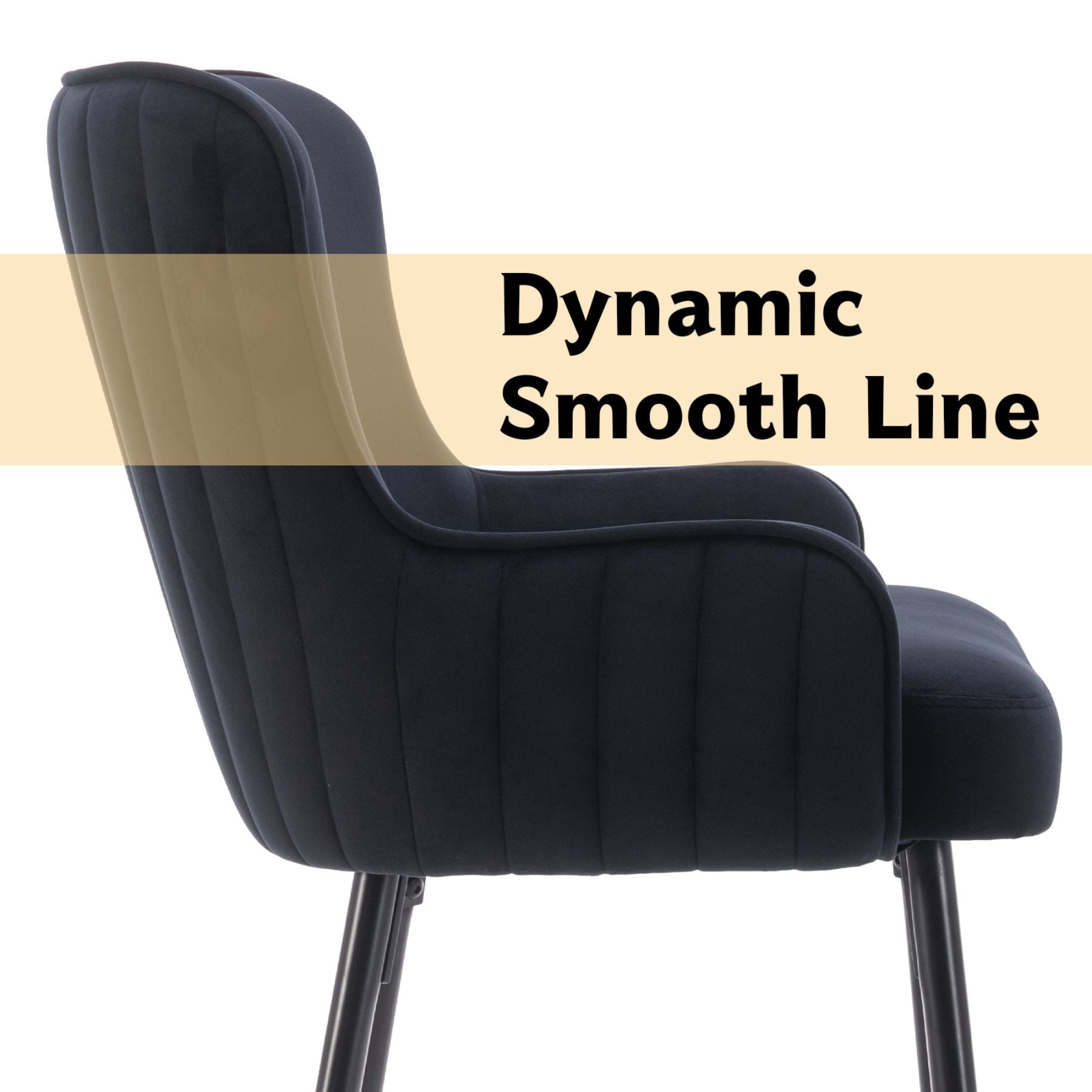 Dayalane 30" Velvet Bar Stools Set of 2, Modern Wingback Counter Height Stools with Gold Footrest for Kitchen Island, Dining Room, Home Bar, Black