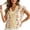 Yellow, variant on Women Strawberry Floral Tie Front Vest Top, V Neck Lace Trim Cap Sleeve Button Down Cropped Blouse, Lightweight Polyester Casual Layering Shirt, 1 Piece, S-M-L, True To Size