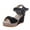 Black, variant on Anuirheih Summer Women's Wedge Heel High Heels Fish Mouth Metal Buckle Women's Sandals Sandals Women (Black)