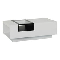 Furniture of America Sydney Modern Wood Storage Coffee Table in White and Black