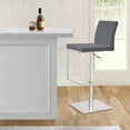 thumbnail image 5 of Benjara Swivel Metal Bar Stool with Adjustable Height and Footrest, Gray, 5 of 5