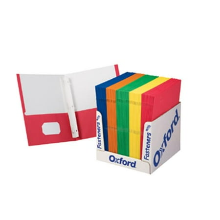 Esselte Presentation Folders Esselte Corporation ESS50764 School Grade Twin Pocket Folders With Fasteners 100 Per Box ()