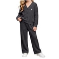 thumbnail image 2 of BXJX Girls Knit Outfit Sets, Button Down V Neck 2 PC Long Sleeve Cardigans & Wide Leg Pants Sets Dark Gray Size 12-13 T, 2 of 9