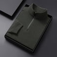 thumbnail image 4 of pstuiky camisa de manga larga para hombre, Blusa/camisa informal y moderna de color liso con cuello alto, manga larga y bolsillo con cremallera para hombre salir tops xxxxl, 4 of 6
