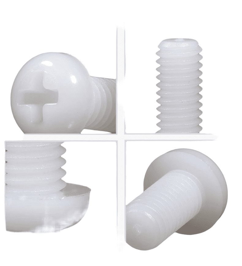 200pcs White Nylon Plastic Round Head Screws M3x5mm