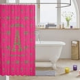 thumbnail image 3 of Manfei Fashion Bow Monogrammed A Shower Curtain 72Wx72L,Cartoon Bowknot Bathroom Curtain,Hot Pink, 3 of 5