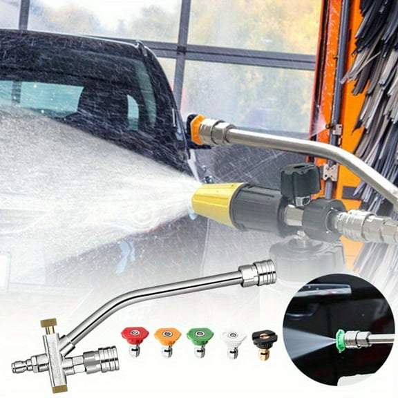Dual Lance Pressure Washer Wand for Foam Cannon, Dual-Connector Power Washer Wand with 5 Pressure Washer Nozzle Tips