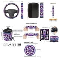 thumbnail image 7 of Uorisanigo Mandala Lotus 15-Pack Car Seat Cover Full Set with Steering Wheel Covers Auto Seat Belt Pad Trash Bin Air Vent Organizer Bag Rear View Mirror Cover Cup Holders Keychain for Most Cars, 7 of 7