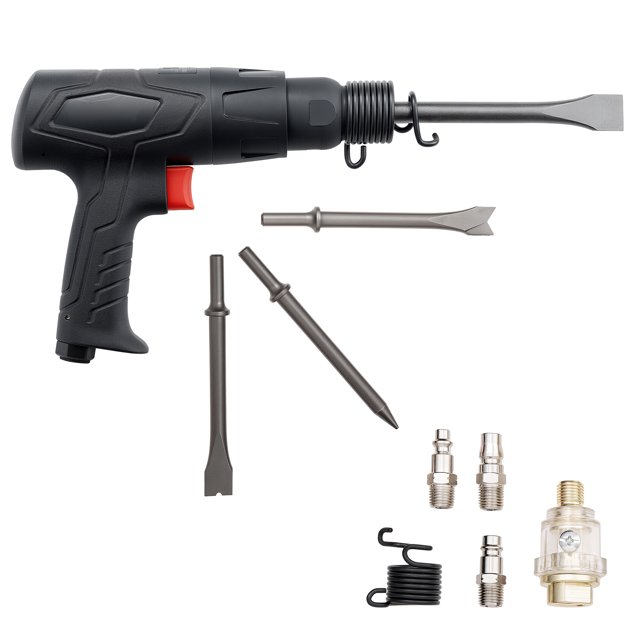 KFFKFF Marteau à Air, 2500-2700bp Marteau Pneumatique avec Course de 2,76 Pouces & 4 Pcs Pistolets de 6,7 Pouces, Outil Compact pour Couper, Racler, Démouler