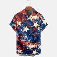 thumbnail image 4 of Men's Independence Day Shirts 4Th Of July Flag Printed Lapel Collar Tees Loose Casual Short Sleeved Tops Navy XXXL, 4 of 5