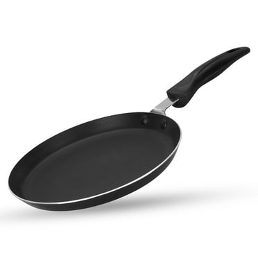 Alpine Cuisine Griddle Pan Aluminum 12-Inch Nonstick Coating, Griddle Pan for Stove Top with Stay Cool Handle, Durable Nonstick Cookware - Dishwasher Safe - Gray