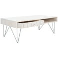 thumbnail image 2 of SAFAVIEH Marigold Mid-Century Coffee Table with Drawer, White/Silver, 2 of 12