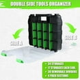thumbnail image 3 of AOOOWER Tool Box with Clear Lid Double Side 34-Compartments Organizer Box with Removable Dividers for Hardware, Screws, 3 of 12