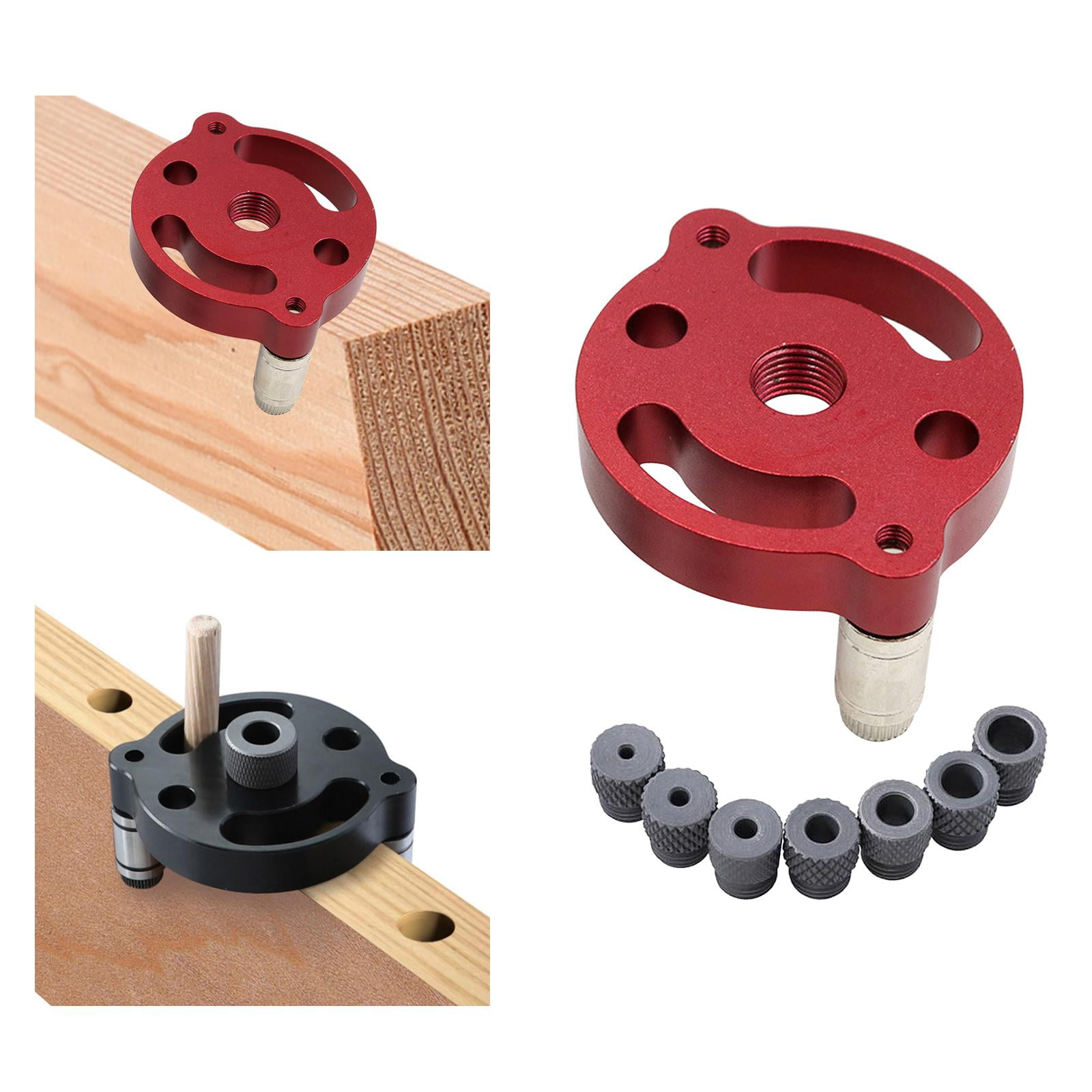 GUOOL 2Set 2-10mm Self-Centering Doweling Jig Set Vertical Hole Puncher Locator