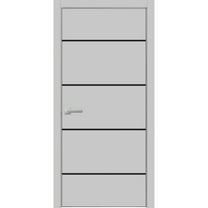 Modern Wood Interior Door with Hardware | Planum 0015 Matte Grey | Single Panel Frame Trims | Bathroom Bedroom Sturdy Doors-24" x 96"