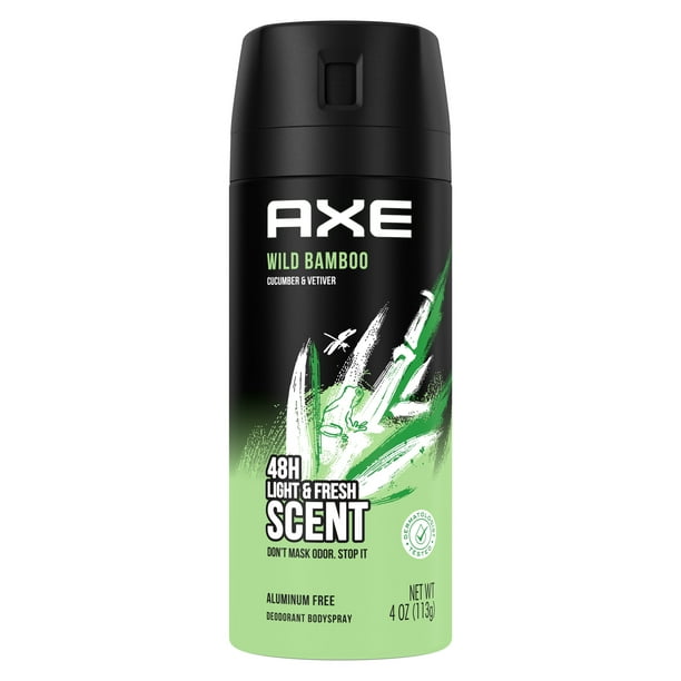 AXE Men's Deodorant Body Spray Wild Bamboo with Essential Oils, 4.0 oz ...